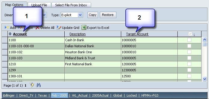 The image shows the Dimension Labels screen. Location of the labels are described in the text following the image.